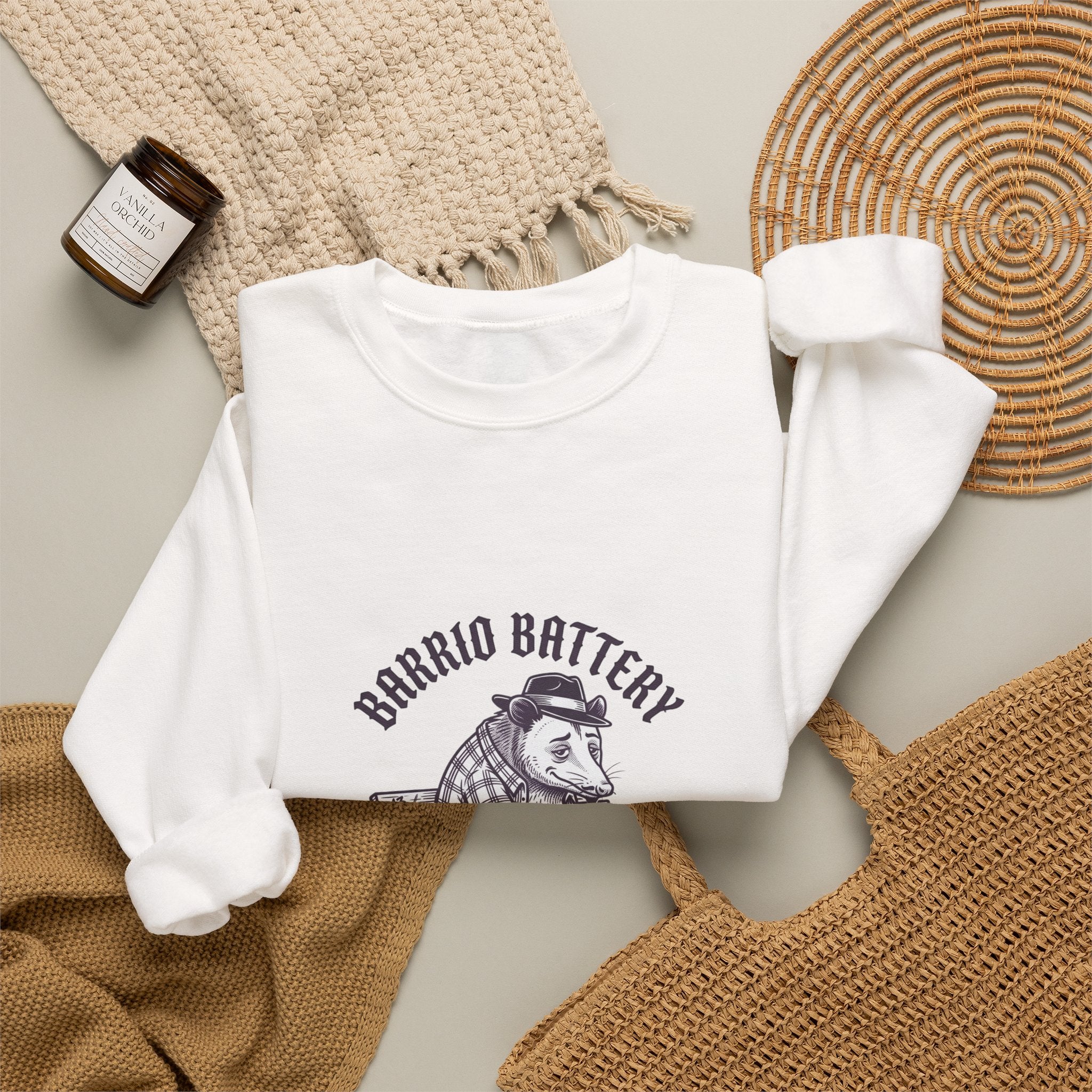 Anxious Animal Illustration Crewneck Sweatshirt | Cute Anxiety Humor