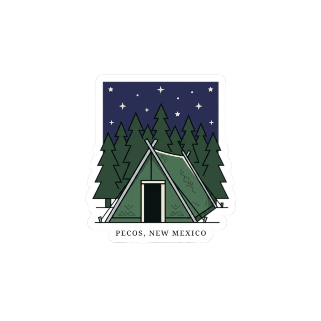 Pecos New Mexico A‑Frame Tent Sticker | Camping Vibes, Teacher Wedding Sticker