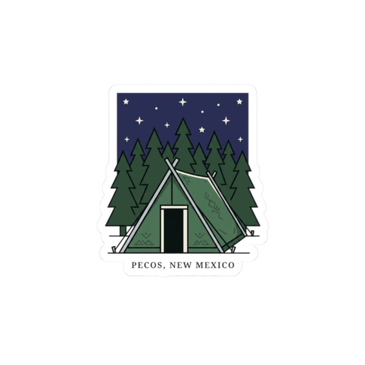 Pecos New Mexico A‑Frame Tent Sticker | Camping Vibes, Teacher Wedding Sticker