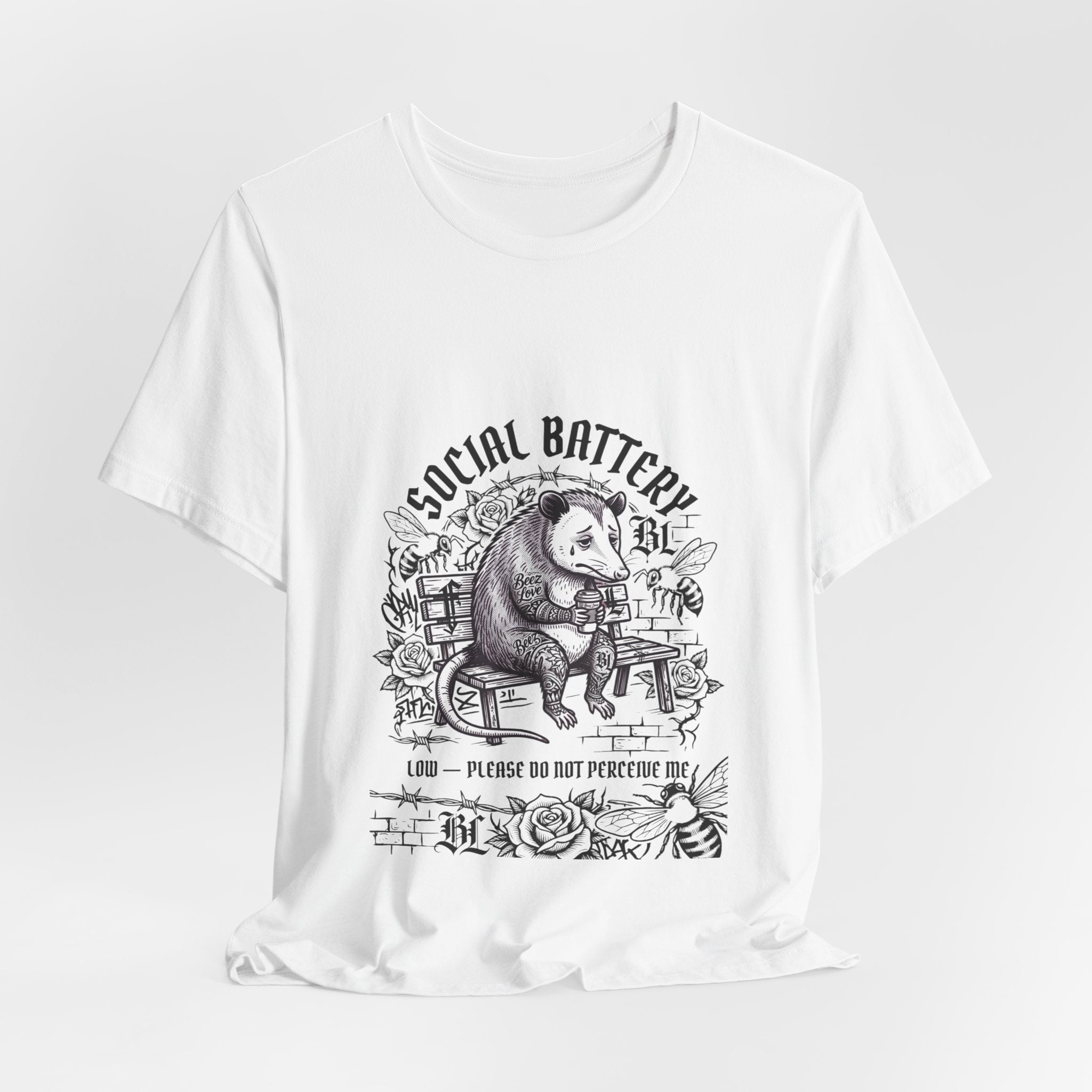 Social Battery Sloth Tee | Anxious Animal Humor, Introvert Shirt