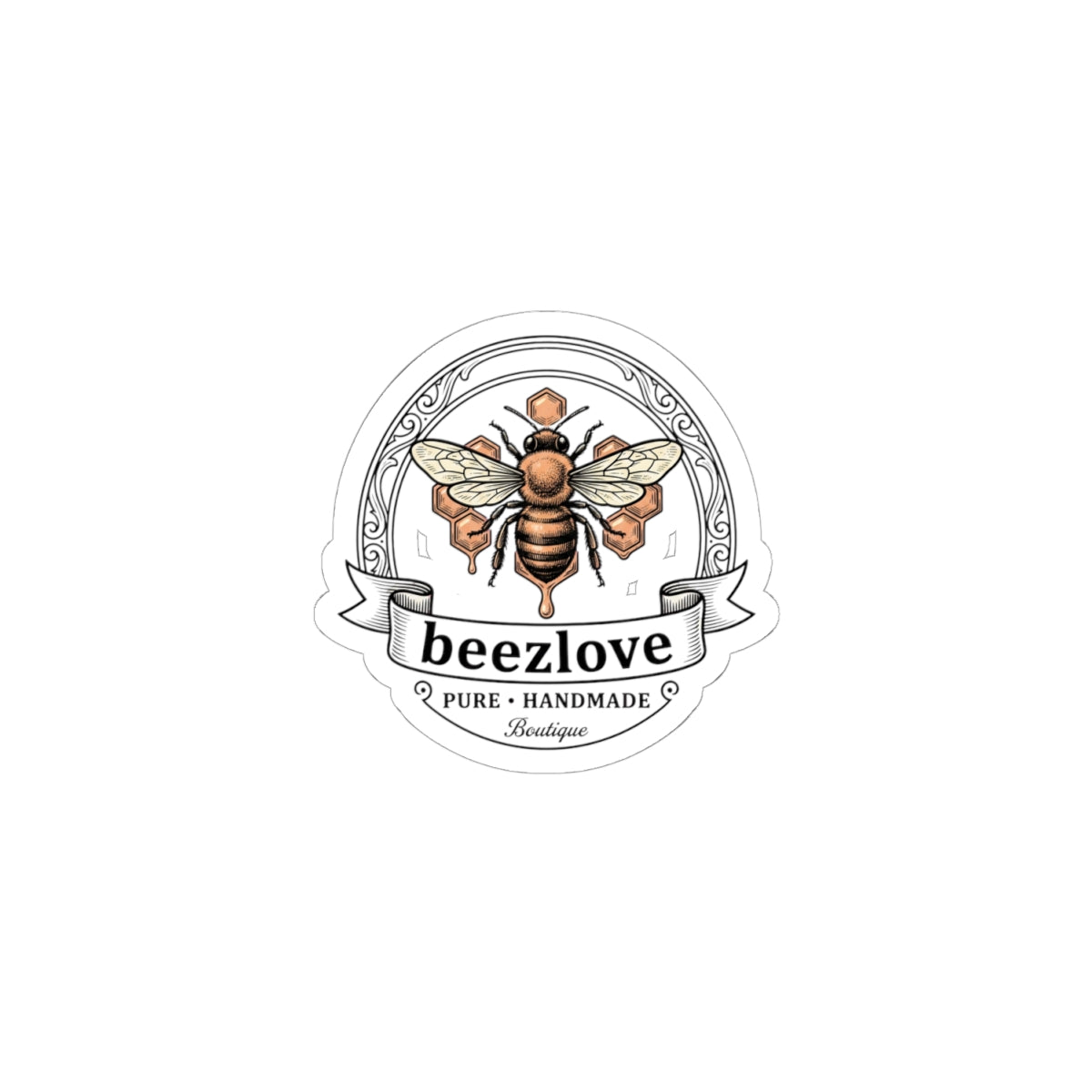 Bee and Floral Crest Kiss-Cut Sticker | Birth Flower, Botanical Sticker