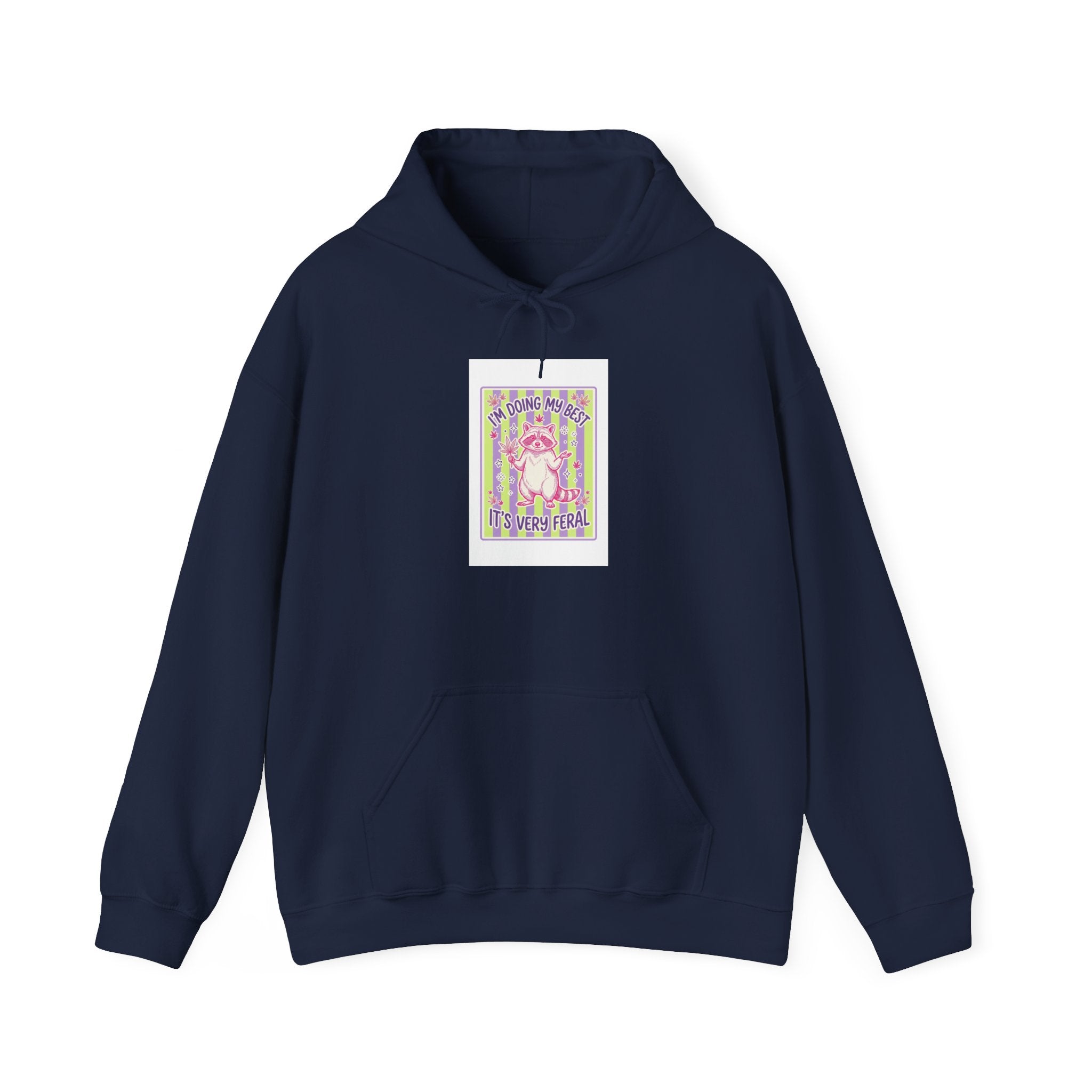 Feral Raccoon Moonrise Hoodie | Celestial Wilderness Graphic