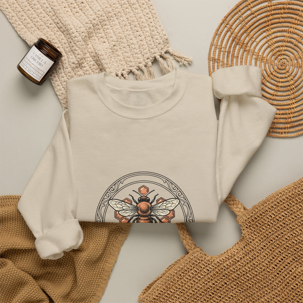 Bee Illustration Crewneck Sweatshirt | Birth Flower, Botanical Birth Month