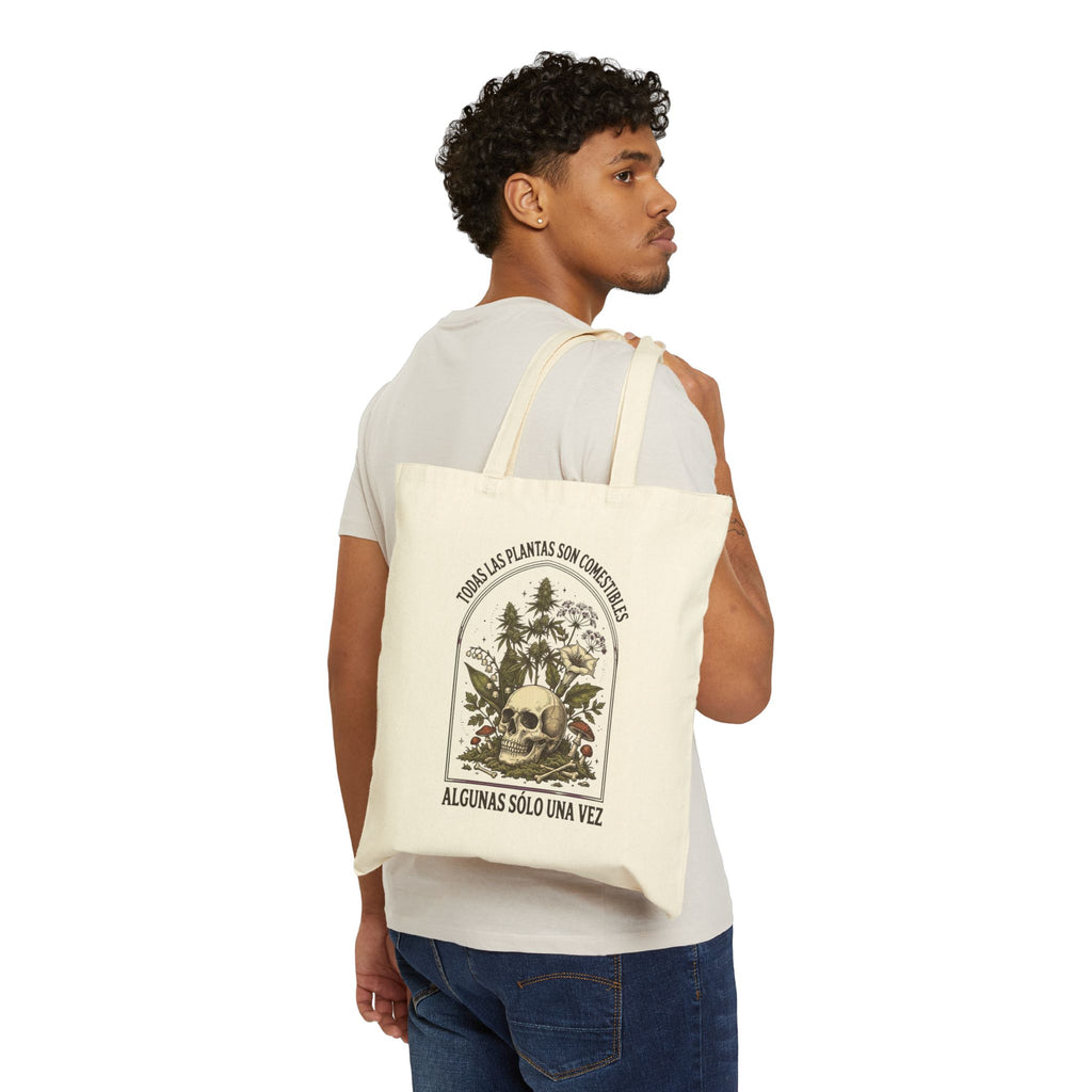 All Plants Are Edible Skull Botanical Tote | Vintage Botanical, Dark Nature Humor