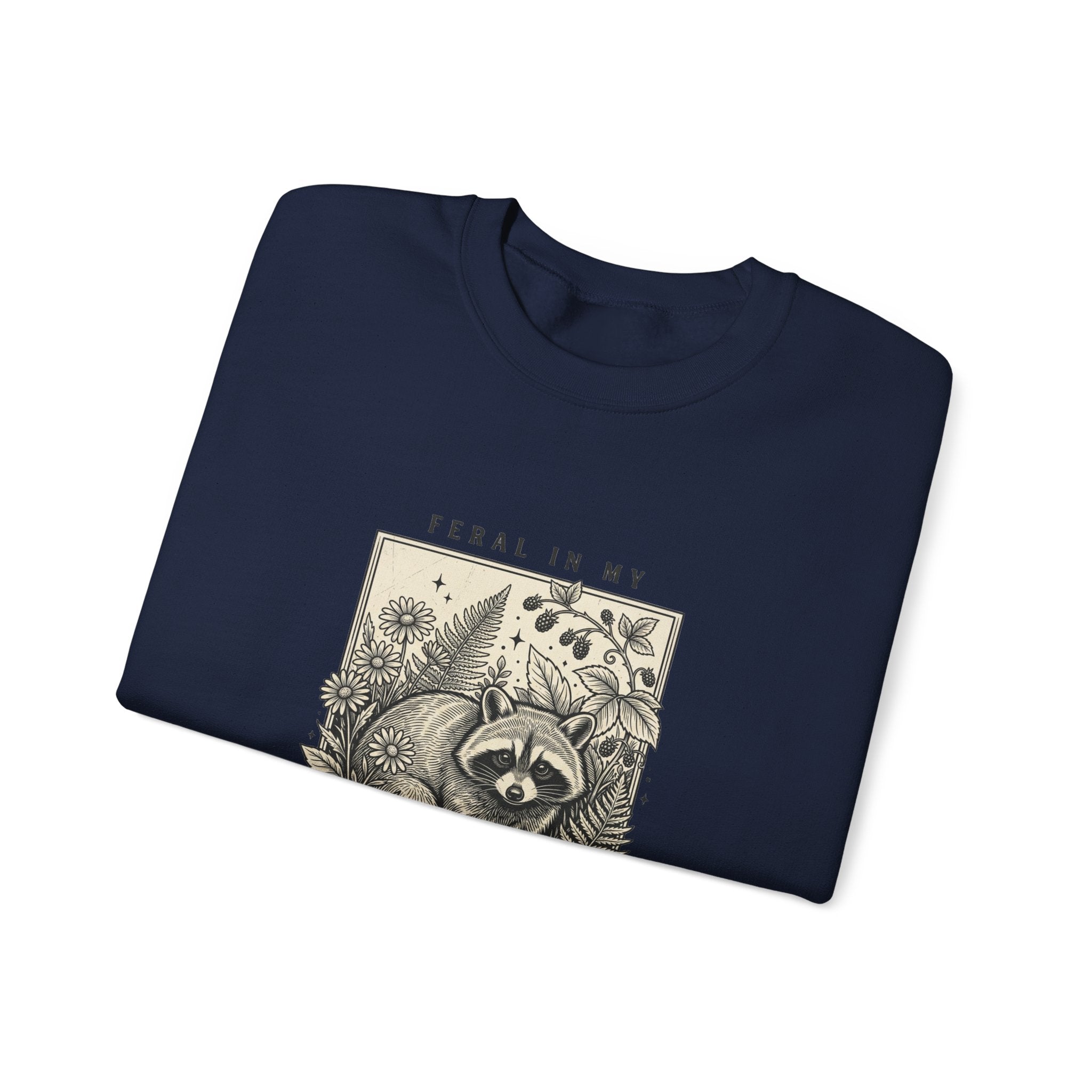 Feral Raccoon Garden Era Sweatshirt | Celestial Wilderness, Trash Panda Aesthetic