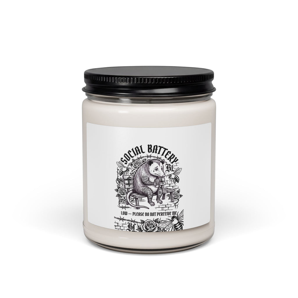 Social Battery Animal Anxiety Candle, Anxious Animal Humor, Soy 9oz