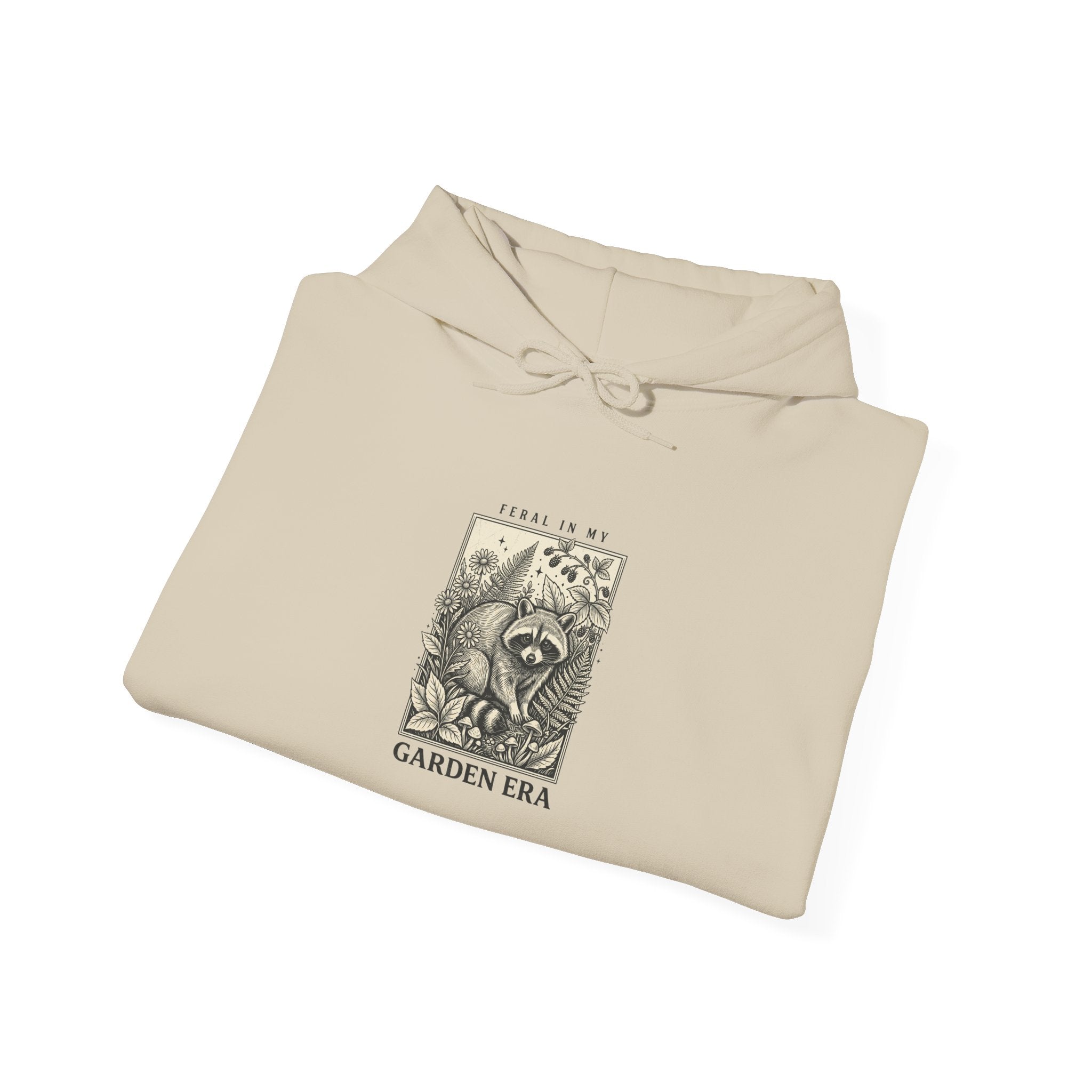 Feral Raccoon Illustration Hoodie | Celestial Wilderness, Trash-Panda Aesthetic