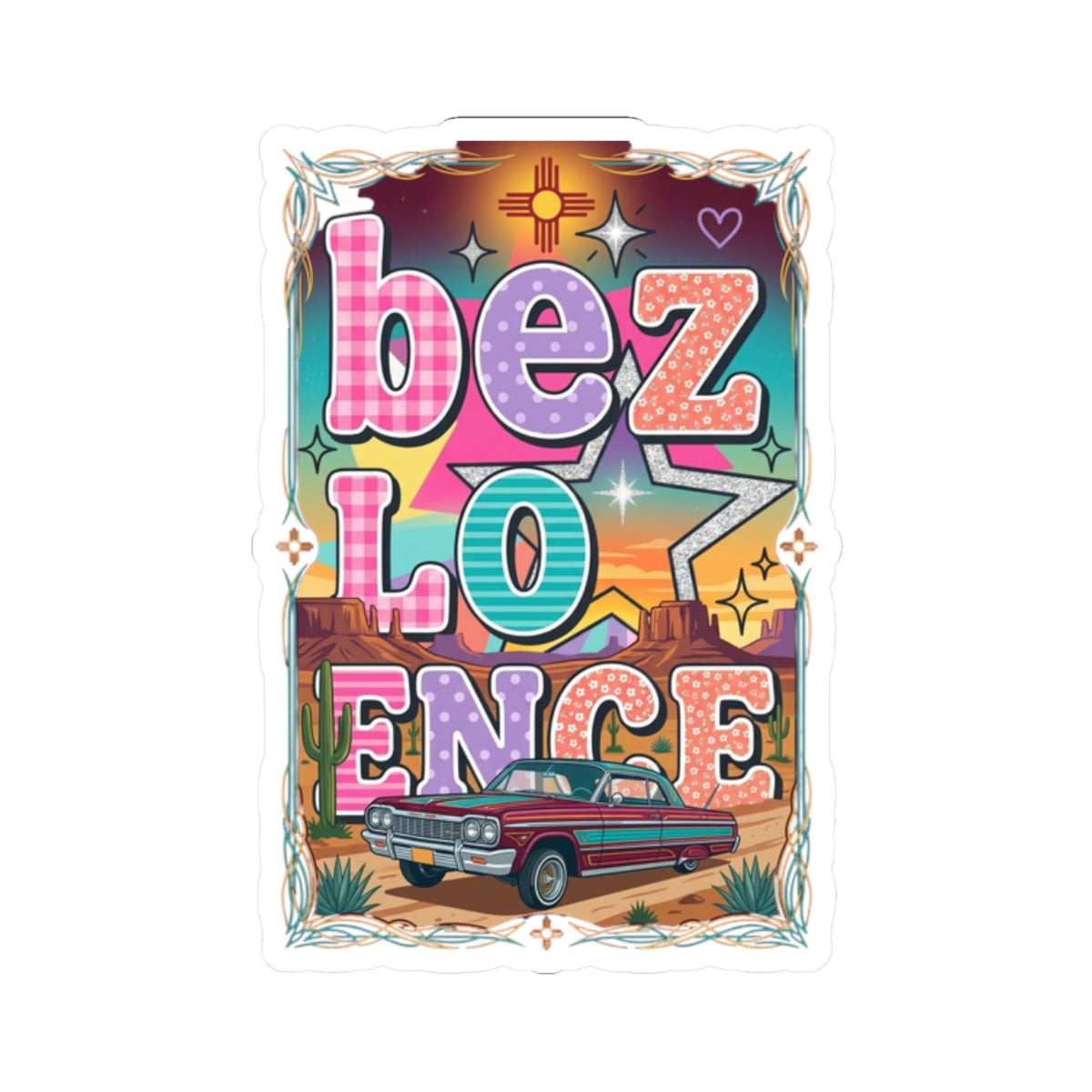 BeezLove Scripture Rainbow Sticker — Colorful Christian Faith Sticker