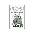 Cozy But Uncontained Raccoon Kiss-Cut Sticker | Feral Raccoon Aesthetic, Celestial Wilderness