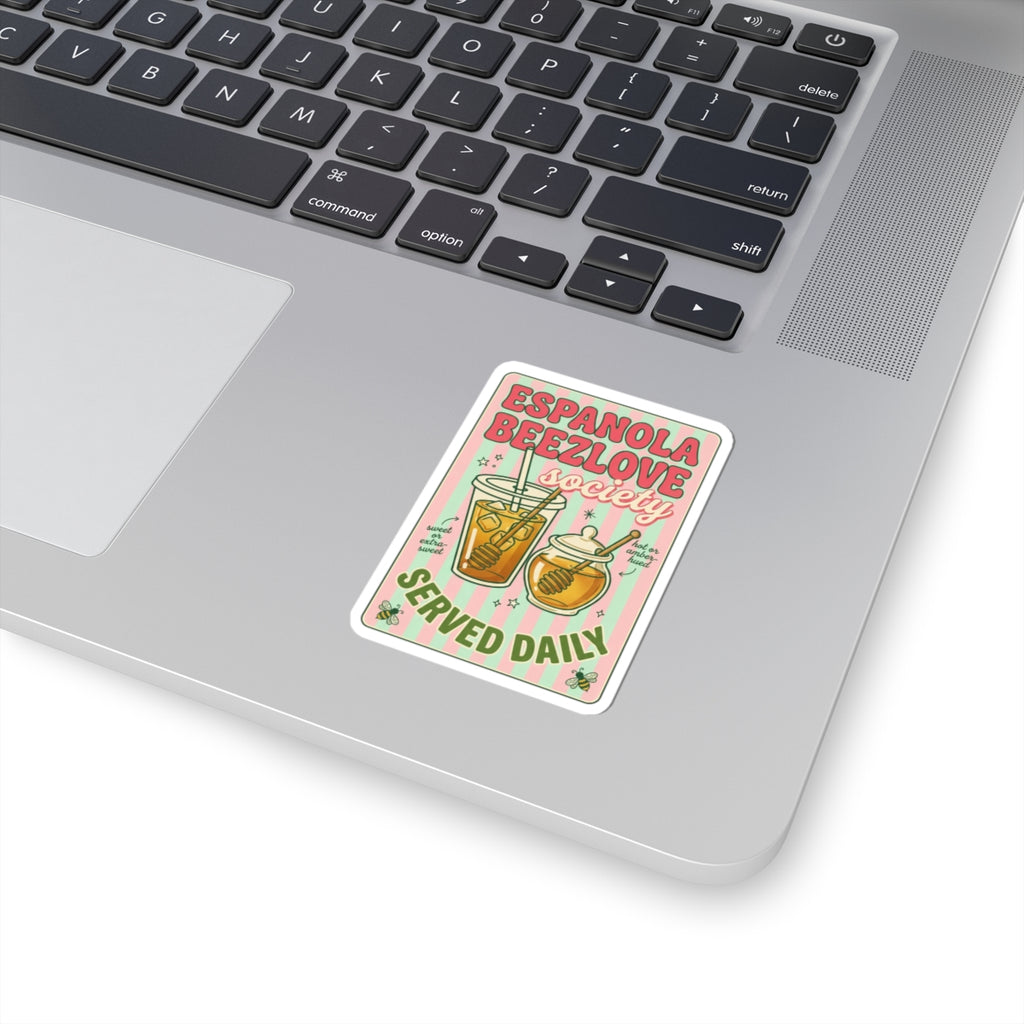 Matcha Latte Sticker | Cute Cafe Aesthetic, Green Pink Whisk Illustration