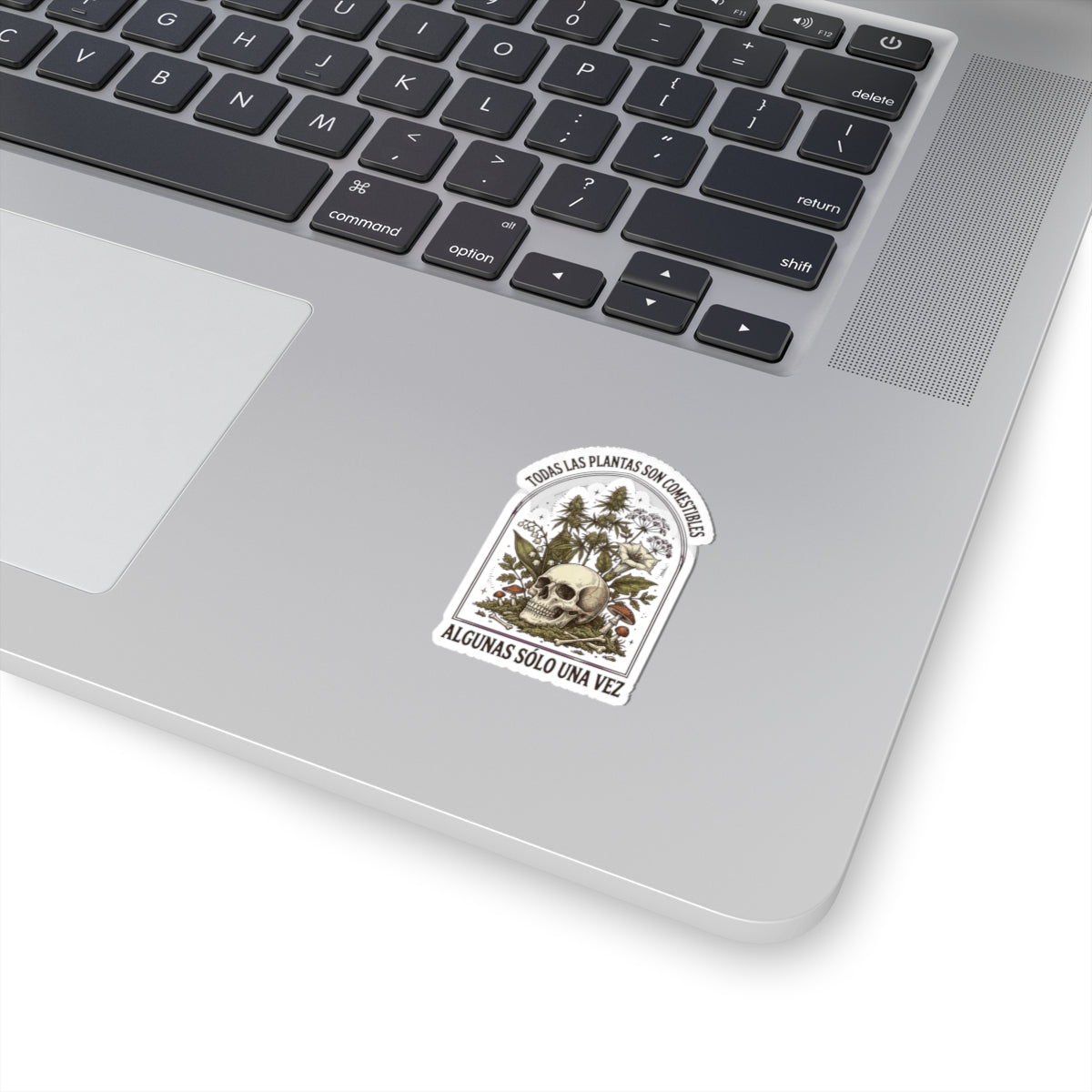 All Plants Are Edible Skull Botanical Sticker | vintage botanical, dark nature humor