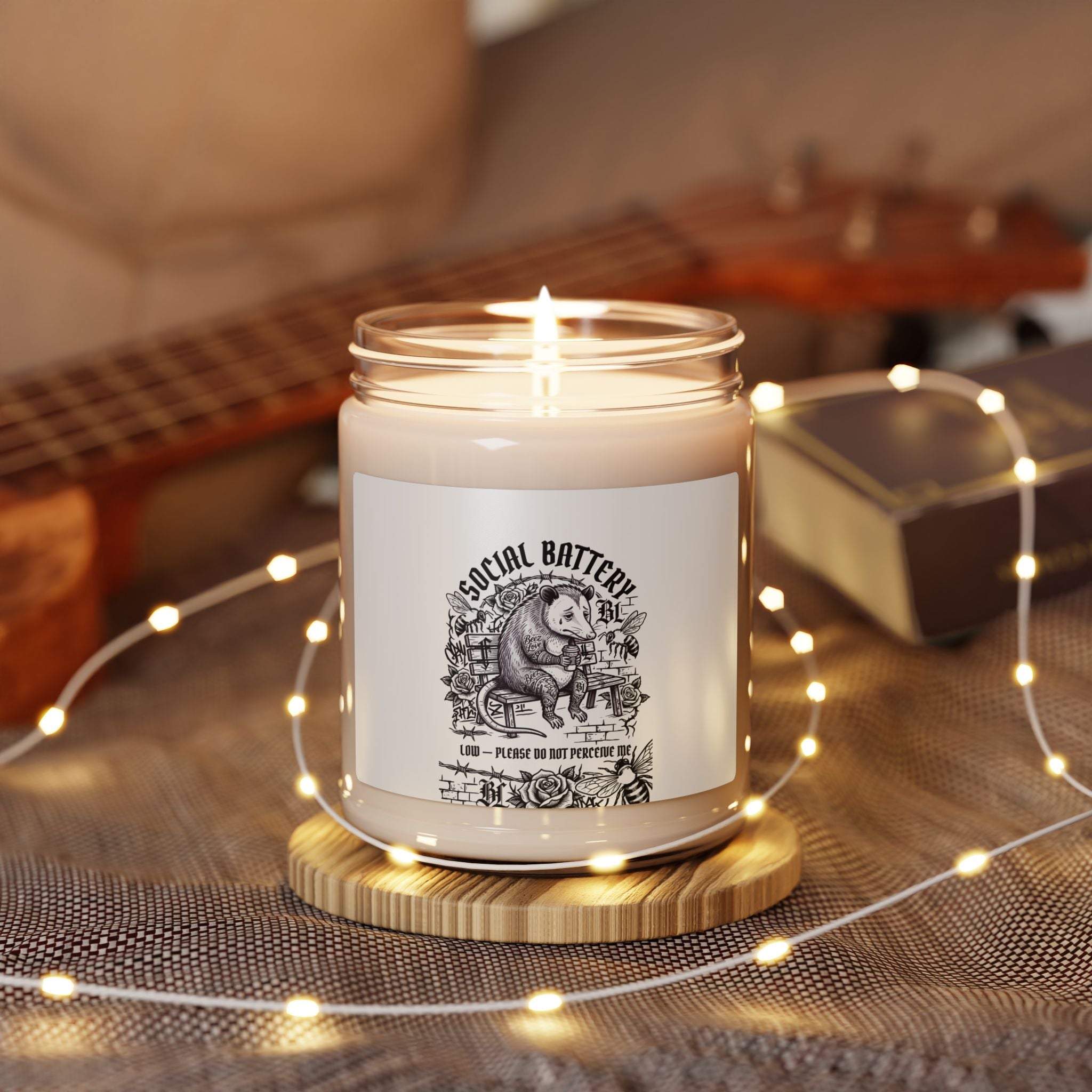 Social Battery Animal Anxiety Candle, Anxious Animal Humor, Soy 9oz