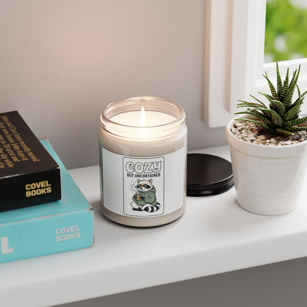 Cozy But Uncontained Raccoon Candle, Soy Jar | Feral Raccoon Aesthetic