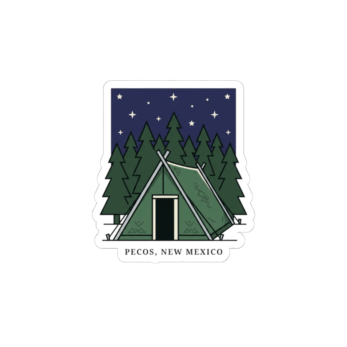 Pecos New Mexico A‑Frame Tent Sticker | Camping Vibes, Teacher Wedding Sticker