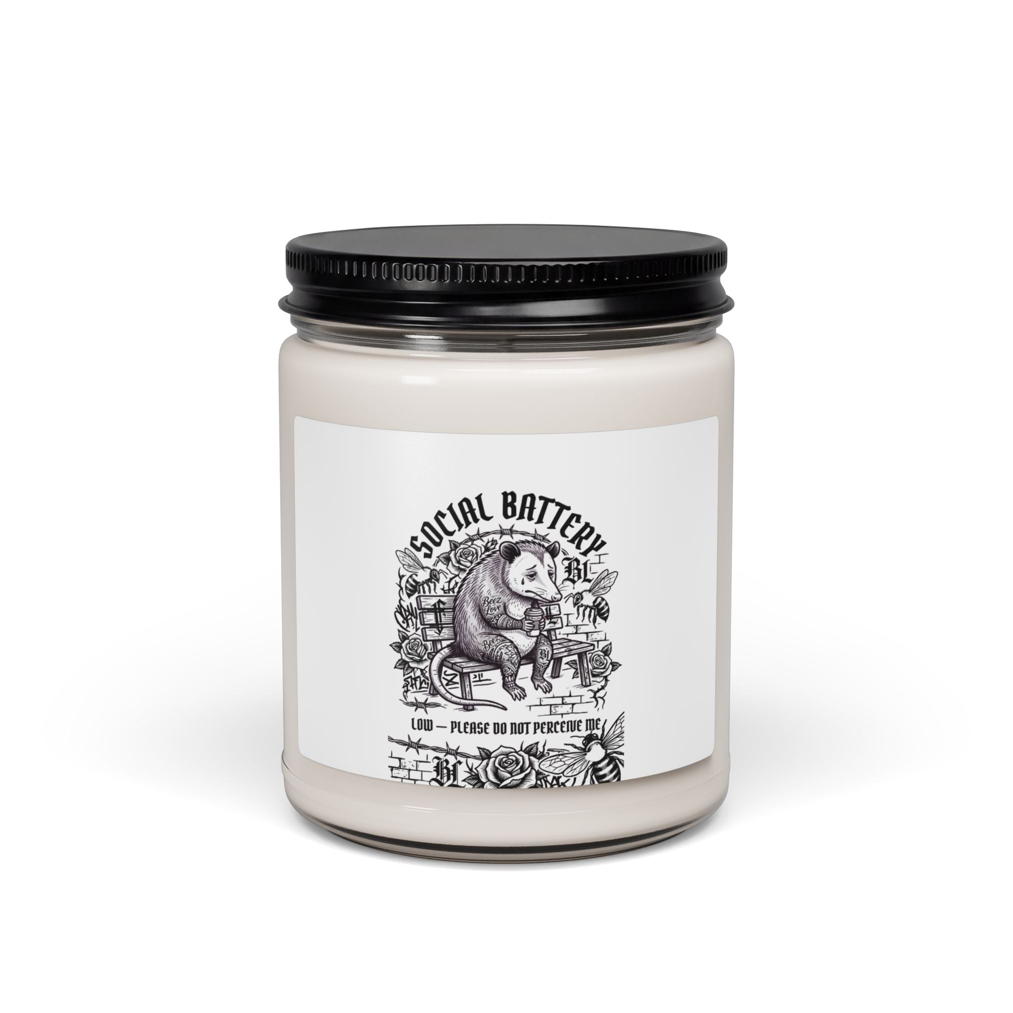 Social Battery Animal Anxiety Candle, Anxious Animal Humor, Soy 9oz