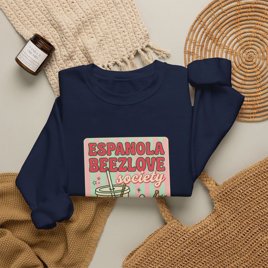 Matcha Latte Club Crewneck | green pink café aesthetic, whisk & mug graphic