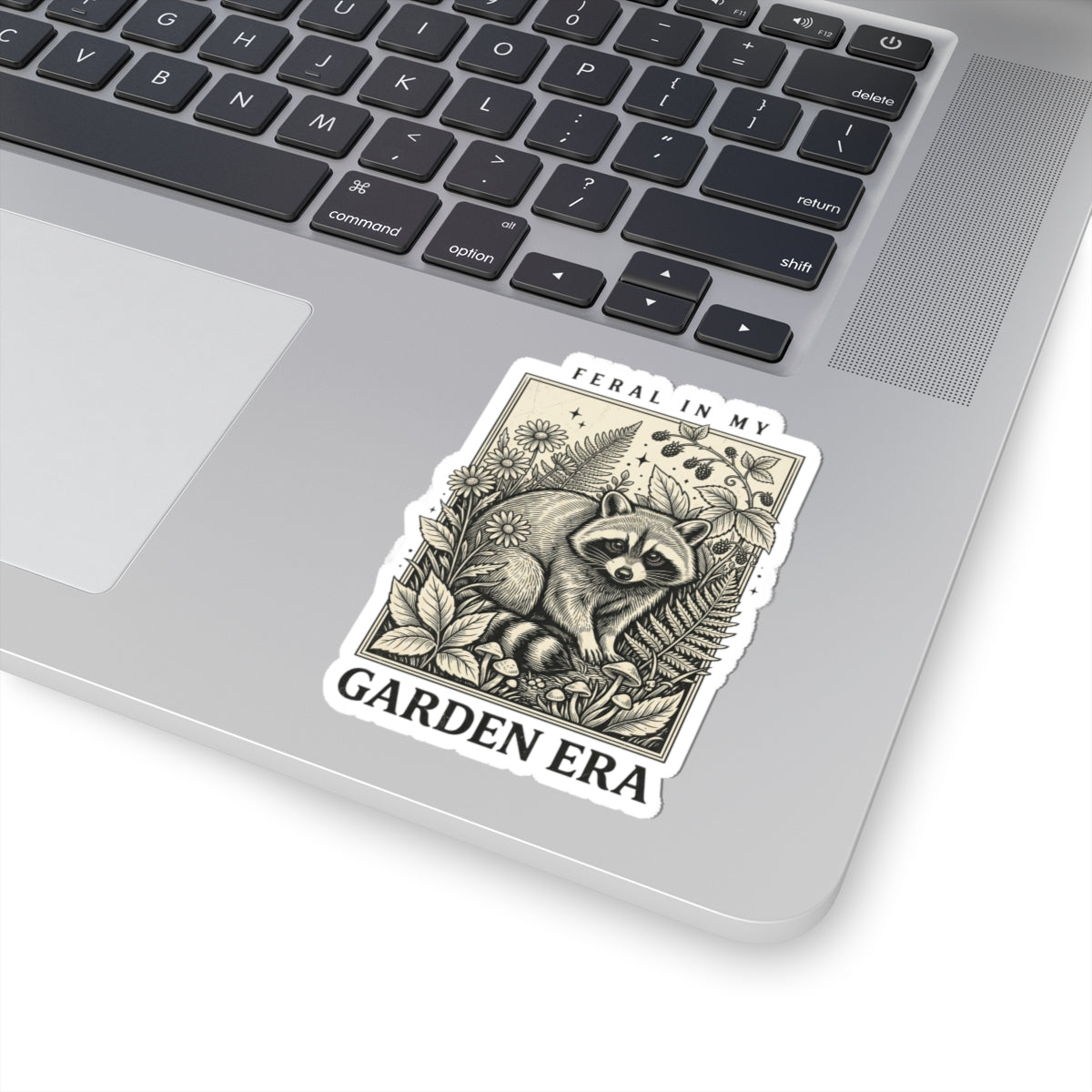 Feral Raccoon Botanical Sticker | Feral Raccoon Aesthetic, Wilderness Celestial